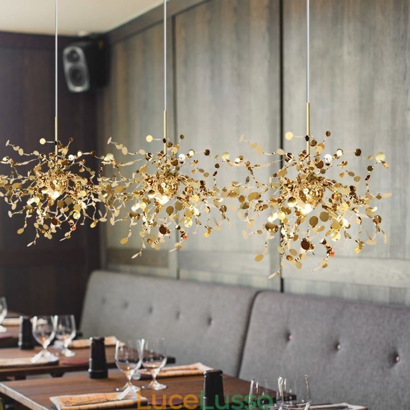 Lampadario moderno minimalista in acciaio inossidabile