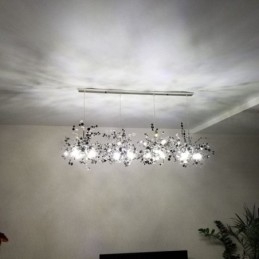 Lampadario moderno minimalista in acciaio inossidabile