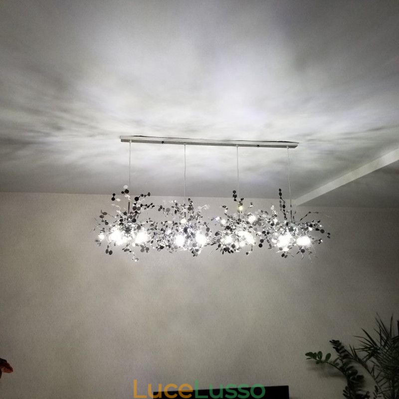 Lampadario moderno minimalista in acciaio inossidabile