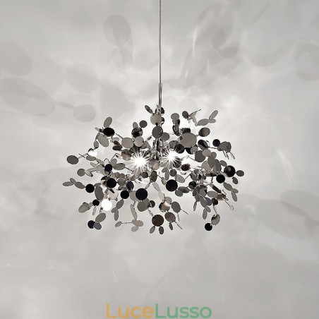 Lampadario a 3 luci in acciaio inox, illuminazione a sospensione, plafoniera Lampadario a 3 luci in acciaio inox, illuminazione a sospensione, plafoniera