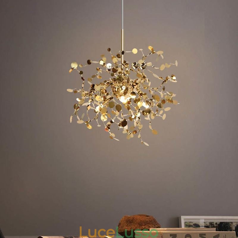 Lampadario a 3 luci in acciaio inox, illuminazione a sospensione, plafoniera