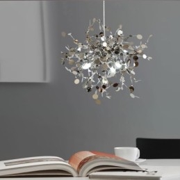 Lampadario a 3 luci in acciaio inox, illuminazione a sospensione, plafoniera