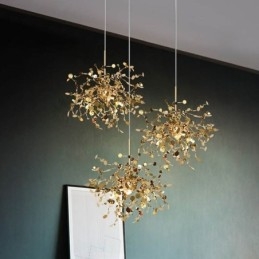 Lampadario a 3 luci in acciaio inox, illuminazione a sospensione, plafoniera
