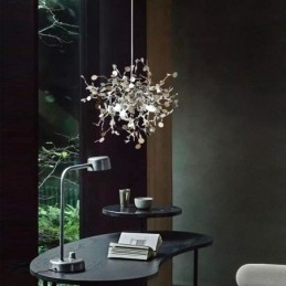Lampadario a 3 luci in acciaio inox, illuminazione a sospensione, plafoniera
