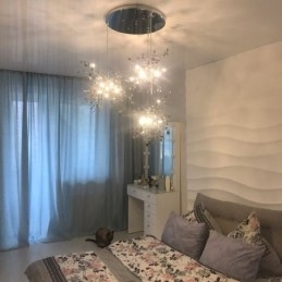 Lampadario con paillettes in acciaio inossidabile, illuminazione a sospensione, sala da pranzo