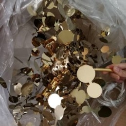 Lampadario con paillettes in acciaio inossidabile, illuminazione a sospensione, sala da pranzo