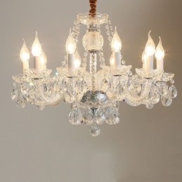 Lampadario di cristallo trasparente, luce decorativa di lusso europea