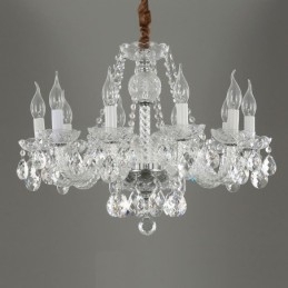 Lampadario di cristallo trasparente, luce decorativa di lusso europea