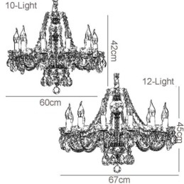 Lampadario di cristallo trasparente, luce decorativa di lusso europea