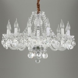 Lampadario di cristallo trasparente, luce decorativa di lusso europea