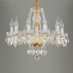 Lampadario di cristallo trasparente corpo oro europeo luce decorativa di lusso da soffitto