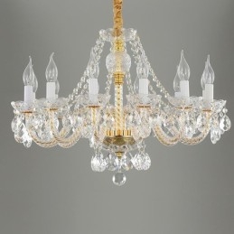 Lampadario di cristallo trasparente corpo oro europeo luce decorativa di lusso da soffitto