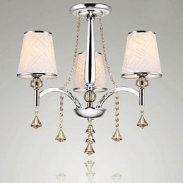 Lampadario moderno contemporaneo in metallo cromato e cristallo