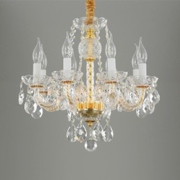 Lampadario europeo in cristallo trasparente corpo lampada in vetro 8 luci corpo oro lampada da soffitto