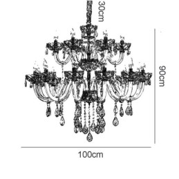 Lampadario di cristallo di lusso europeo color cognac lampada da soffitto corpo in vetro doppio strato 12+6 luci