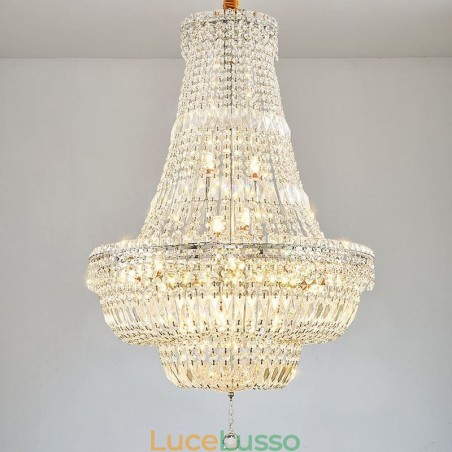 Lampadario di cristallo retrò Lampada da soffitto di cristallo di lusso americano con 18 luci Lampadario di cristallo retrò Lampada da soffitto di cristallo di lusso americano con 18 luci
