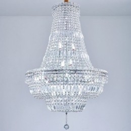Lampadario di cristallo retrò Lampada da soffitto di cristallo di lusso americano con 18 luci