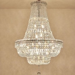 Lampadario di cristallo retrò Lampada da soffitto di cristallo di lusso americano con 18 luci