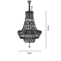 Lampadario di cristallo retrò Lampada da soffitto di cristallo di lusso americano con 18 luci