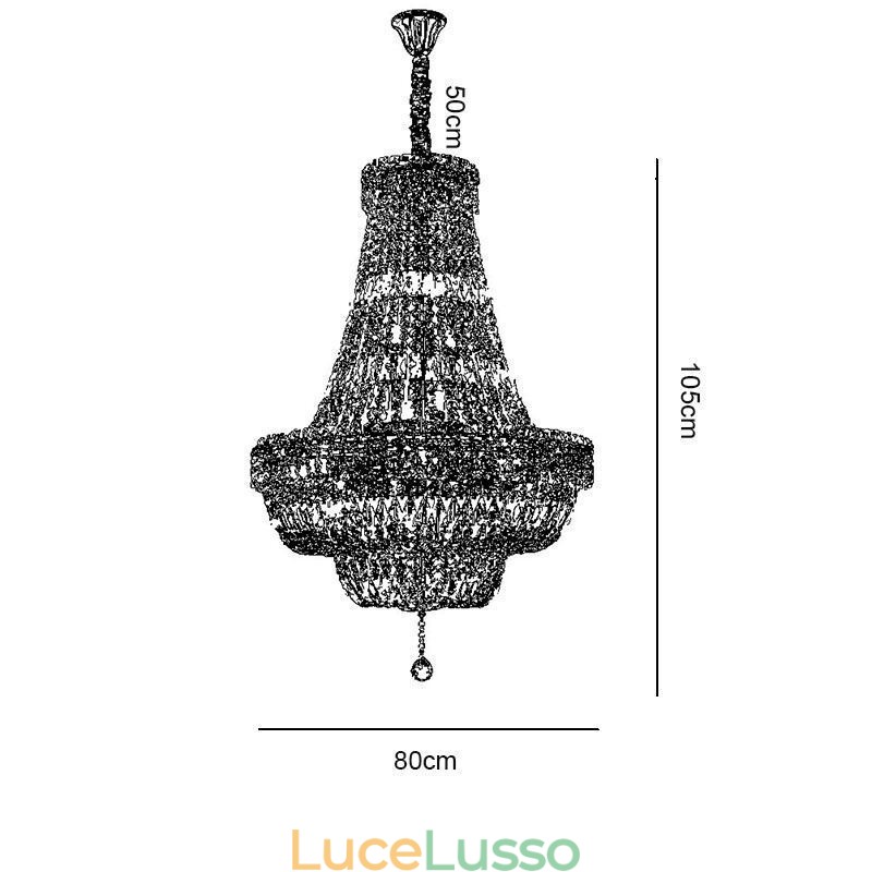 Lampadario di cristallo retrò Lampada da soffitto di cristallo di lusso americano con 18 luci