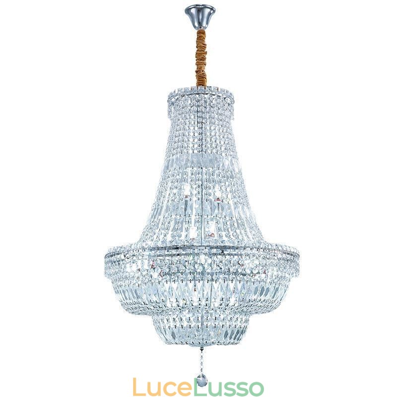 Lampadario di cristallo retrò Lampada da soffitto di cristallo di lusso americano con 18 luci