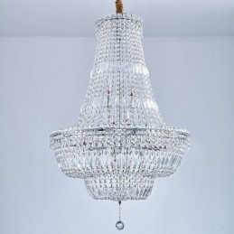 Lampadario di cristallo retrò Lampada da soffitto di cristallo di lusso americano con 18 luci
