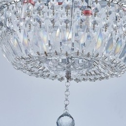 Lampadario di cristallo retrò Lampada da soffitto di cristallo di lusso americano con 18 luci