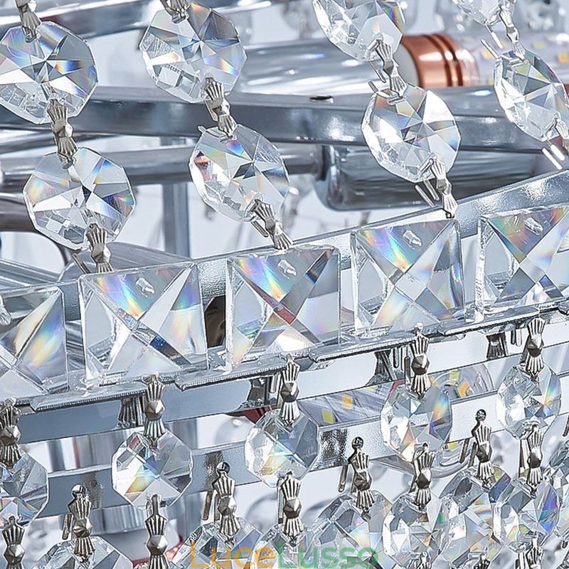 Lampadario di cristallo retrò Lampada da soffitto di cristallo di lusso americano con 18 luci