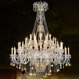 Lampadario di cristallo europeo Decorazione di cristallo Lampada da soffitto con 65 luci