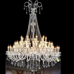 Lampadario di cristallo europeo Decorazione di cristallo Lampada da soffitto con 65 luci