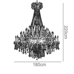 Lampadario di cristallo europeo Decorazione di cristallo Lampada da soffitto con 65 luci