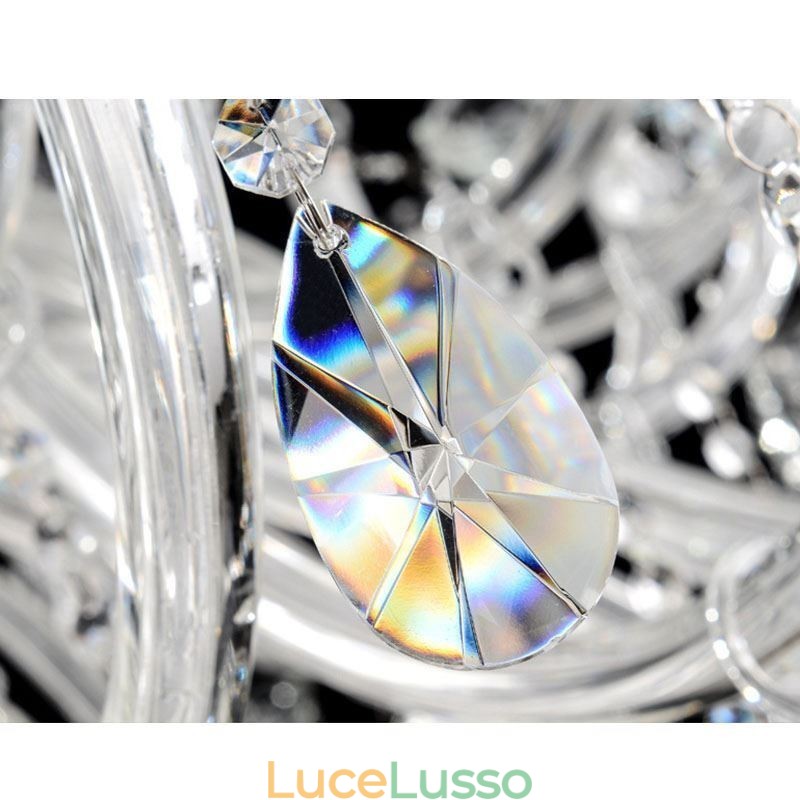 Lampadario di cristallo europeo Decorazione di cristallo Lampada da soffitto con 65 luci