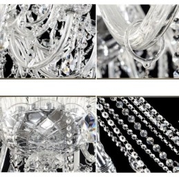 Lampadario di cristallo europeo Decorazione di cristallo Lampada da soffitto con 65 luci