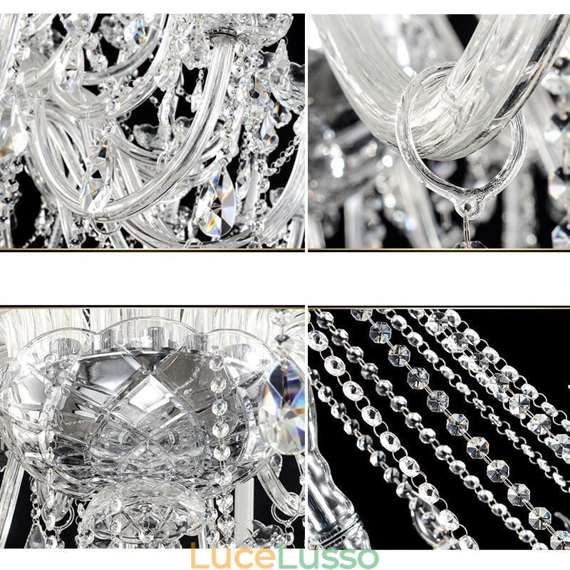 Lampadario di cristallo europeo Decorazione di cristallo Lampada da soffitto con 65 luci