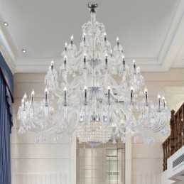 Lampadario di cristallo europeo Decorazione plafoniera con 50 luci