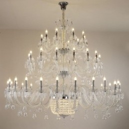 Lampadario di cristallo europeo Decorazione plafoniera con 50 luci