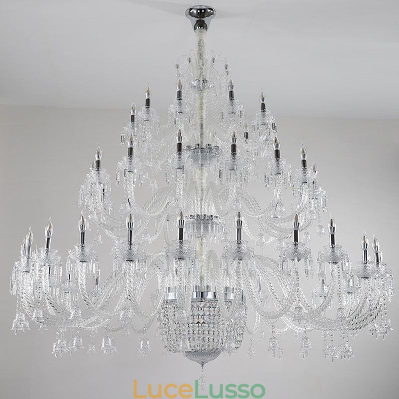 Lampadario di cristallo europeo Decorazione plafoniera con 50 luci