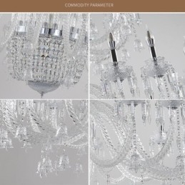 Lampadario di cristallo europeo Decorazione plafoniera con 50 luci