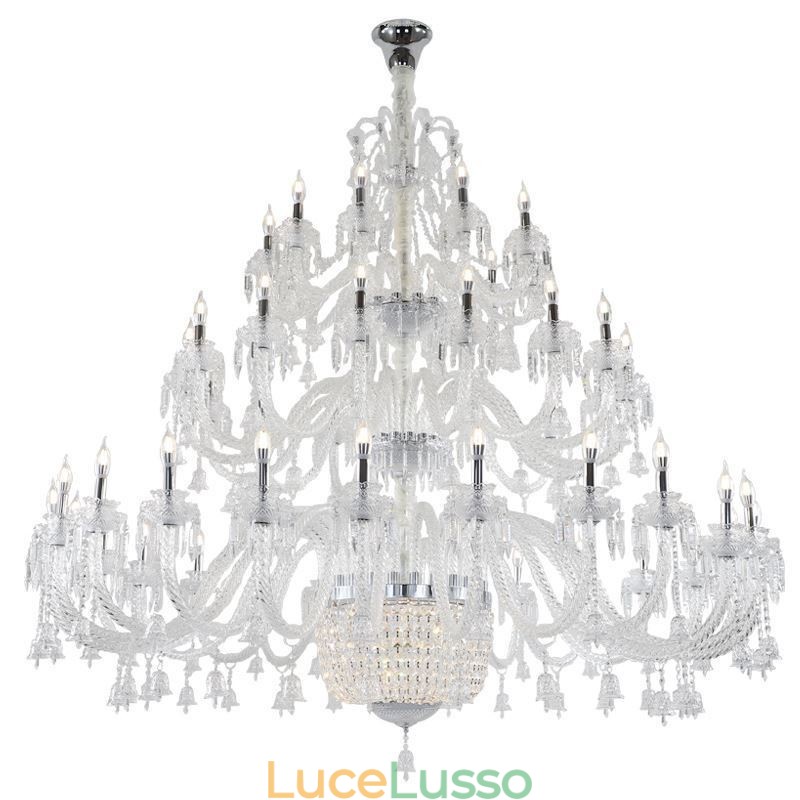 Lampadario di cristallo europeo Decorazione plafoniera con 50 luci