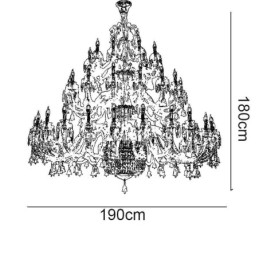 Lampadario di cristallo europeo Decorazione plafoniera con 50 luci
