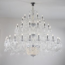 Lampadario di cristallo europeo Decorazione plafoniera con 50 luci