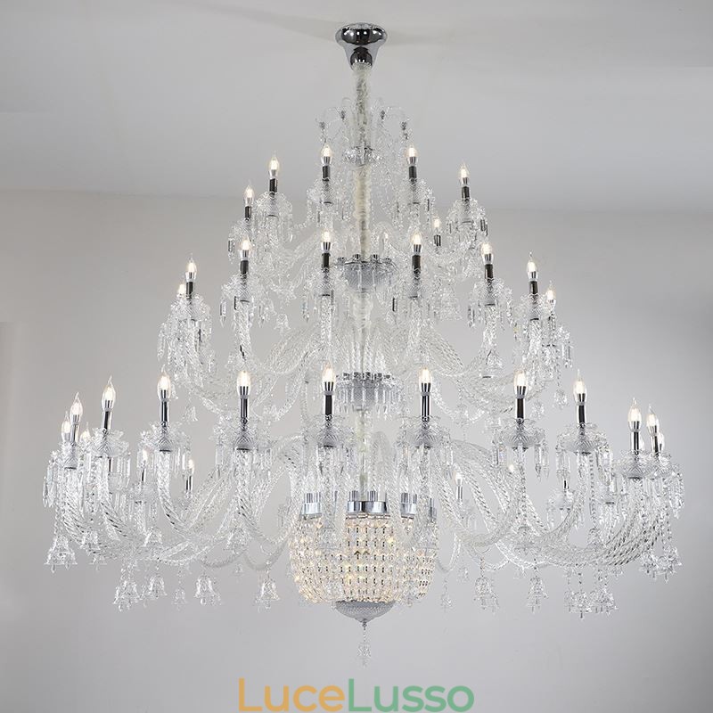 Lampadario di cristallo europeo Decorazione plafoniera con 50 luci