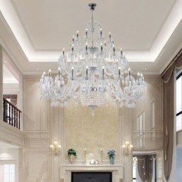 Lampadario di cristallo europeo Decorazione plafoniera con 50 luci
