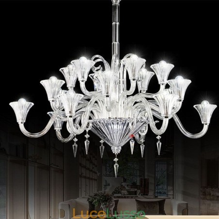 Lampadario di cristallo europeo Decorazione plafoniera con 18 luci Lampadario di cristallo europeo Decorazione plafoniera con 18 luci