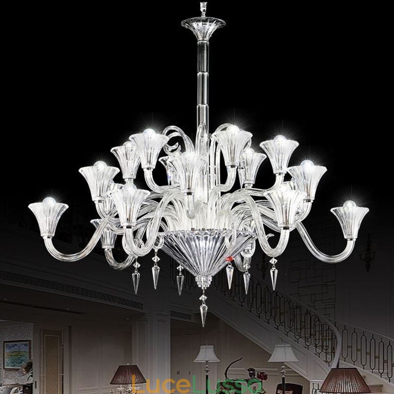 Lampadario di cristallo europeo Decorazione plafoniera con 18 luci