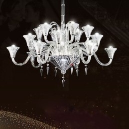 Lampadario di cristallo europeo Decorazione plafoniera con 18 luci