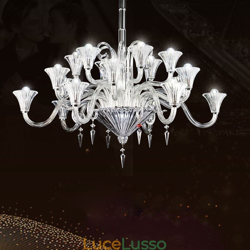 Lampadario di cristallo europeo Decorazione plafoniera con 18 luci