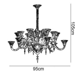 Lampadario di cristallo europeo Decorazione plafoniera con 12 luci