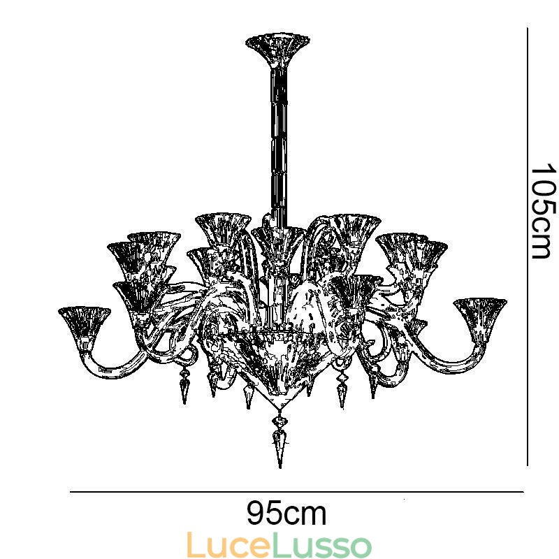Lampadario di cristallo europeo Decorazione plafoniera con 12 luci
