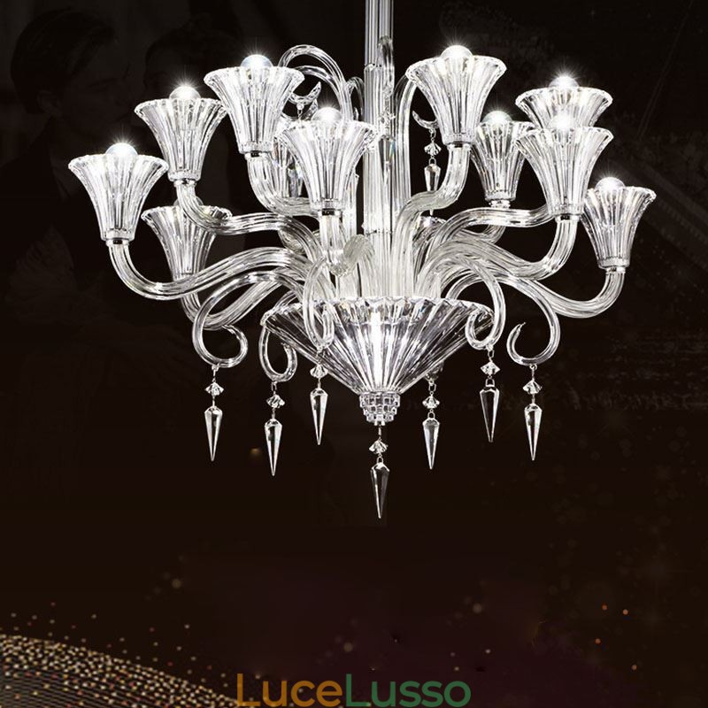 Lampadario di cristallo europeo Decorazione plafoniera con 12 luci